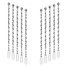 Набор мешалок для коктейлей из 10 барных ложек из нержавеющей стали Коктейльная ложка для смешивания 22 см