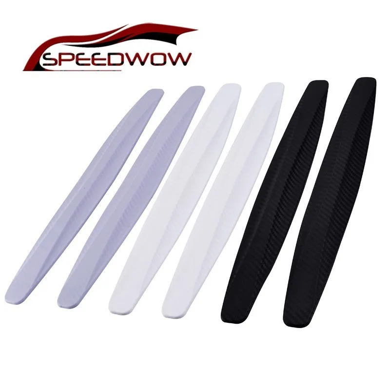 

SPEEDWOW Lip Deflector Car Rubber Bumper Protector Corner Guard Anti-Scratch Strips Sticker Car Corner Protector Guards White