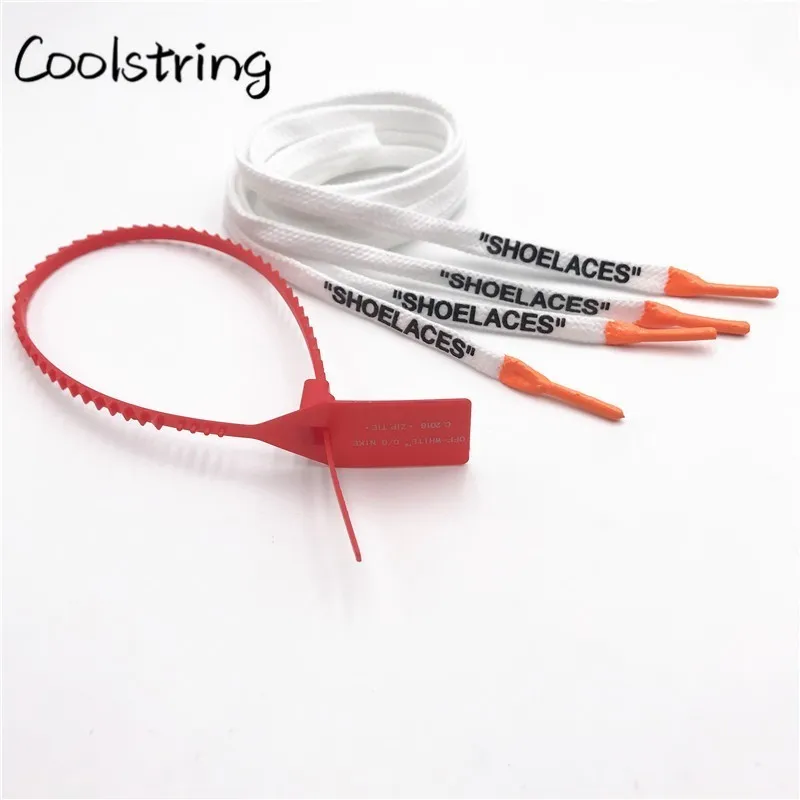 Coolstring Double-sided Printing At The End Of Shoelaces OW The Ten Shoe Laces With Silicon For Sneakers Boots With Zip Tie Logo