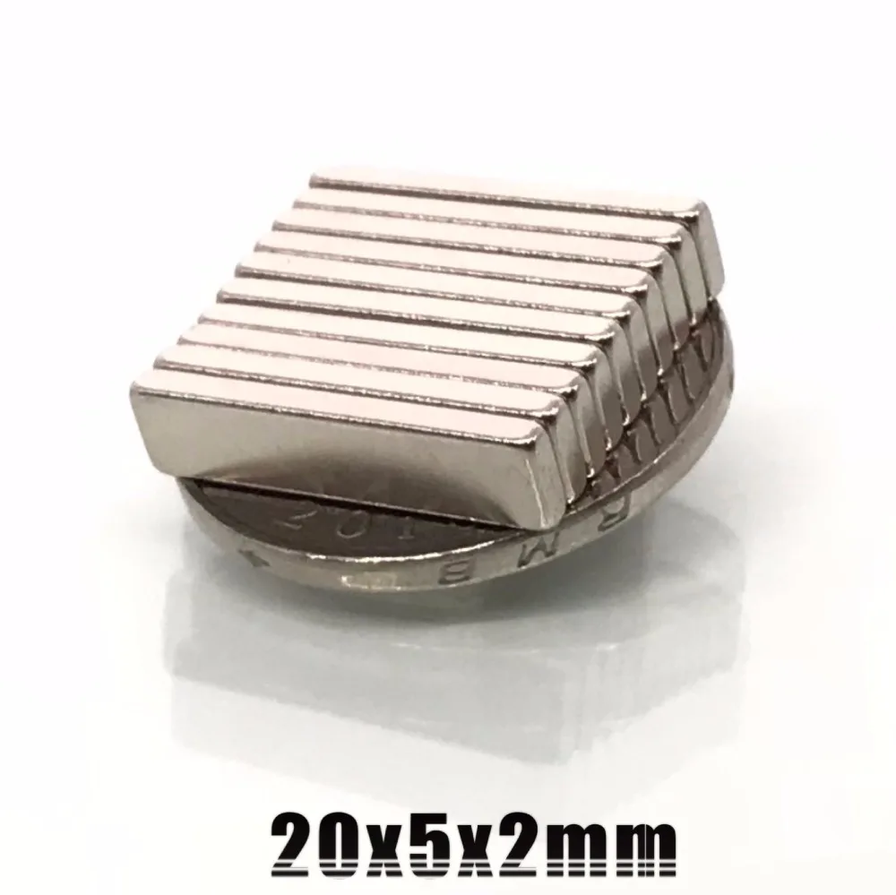 

20pcs 20x5x2 Super Powerful Strong Rare Earth Block NdFeB Magnet 20mm x 5mm x 2mm Neodymium N35 Magnets 20*5*2