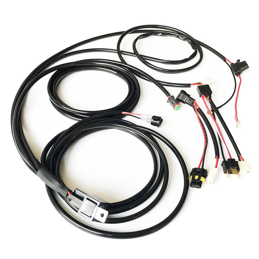 9005/H4 High Beam 12V 40A Relay Switch kit Wiring Loom Harness Driving light bar new led light bar wiring harness kit 14awg heavy duty 12v on off switch power relay blade fuse for off road led work light bar