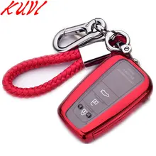 ТПУ ключ чехол для Toyota Camry CHR Corolla RAV4 Avalon Land Cruiser Prado Prius чехол дистанционного брелока 2 3 4 кнопки
