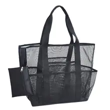 Сетка Пляжная сумка большой ёмкость для полотенца бутылки воды одежда заплыва очки костюм Открытый уход за кожей товары пляжа первой