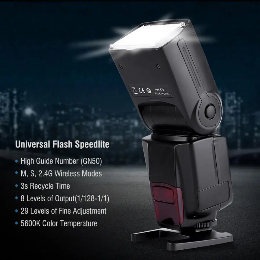 560IV Speedlite Flash Trigger GN50 для Canon/Nikon/Sony A7/ A7 II/ A7S flash camera 2 4G Wireless Master & Group Speedlite|Фотовспышки|