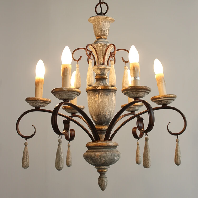 

American Wooden Retro Amercian Industrial Style Wooden Lamp Do Old Color For The Indoor / Hotel Chandelier Light