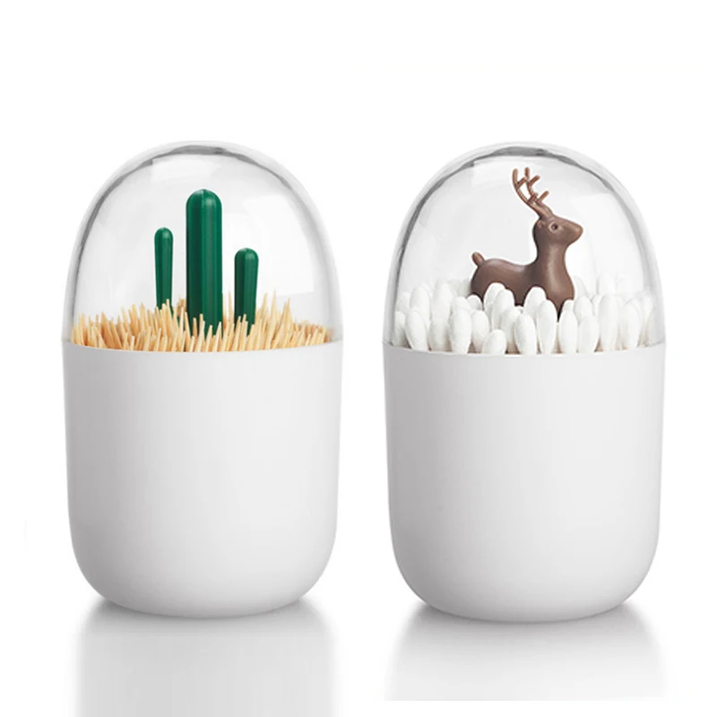 

Animal Toothpicks Holder Creative Cotton Swab Storage Box Home Table Decor Toothpick and Cotton Swab Organize Case