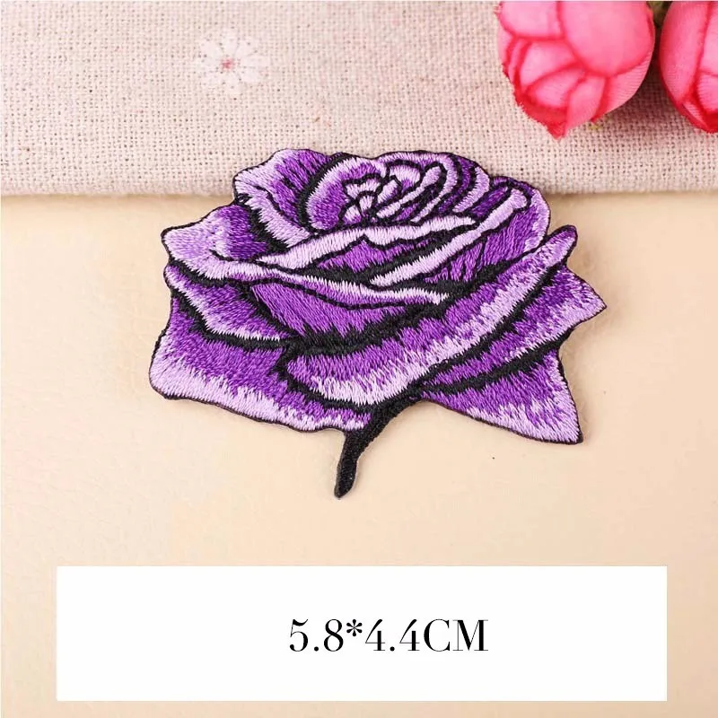 Punk Style Skull Patches Iron On 3D Diy Rose Umbrella Lollipop Embroidery Appliques Sewing Coat Hats Bags Badges Parches