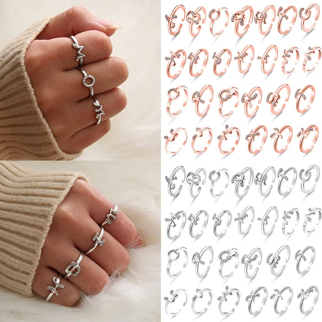 Friendship Promise Ring Gift Jewelry Best Girl Rings Letters 26 Women
