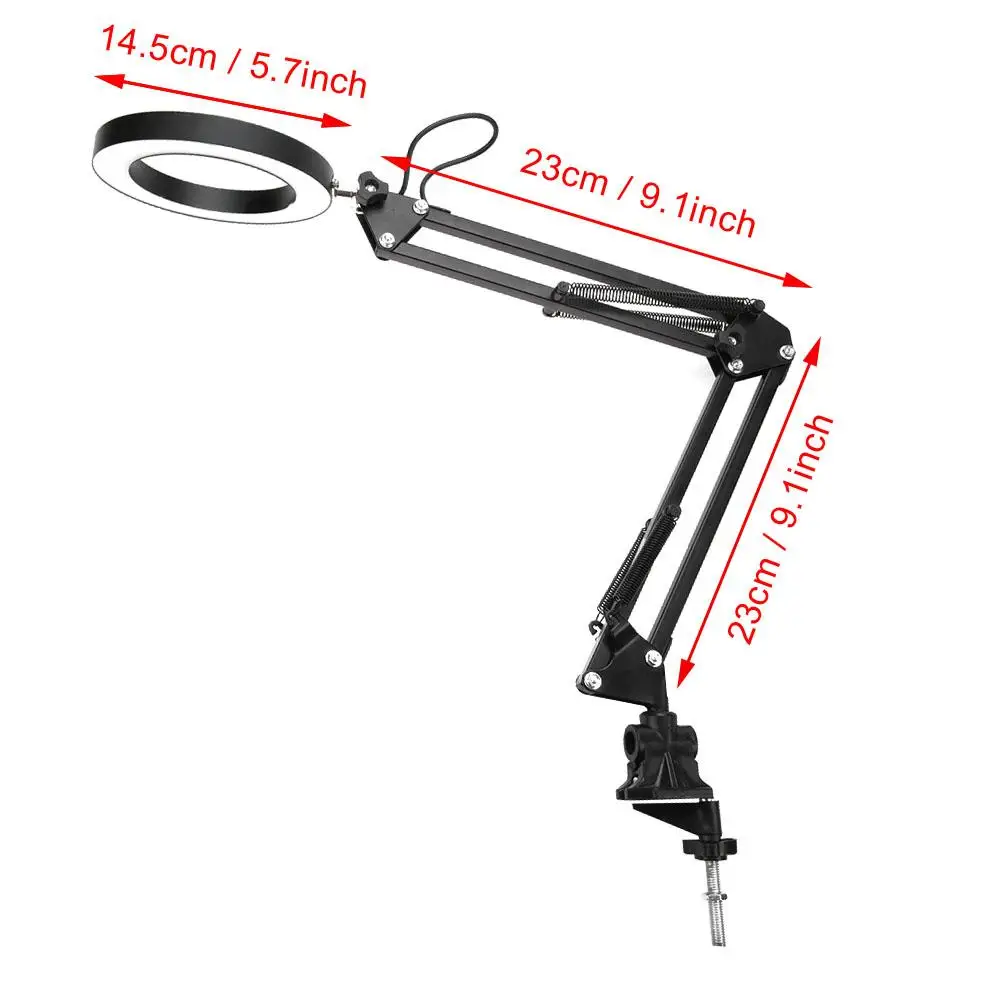  Foldable Eyecare Table Lamp Flexible Swing Arm Clamp Mount Lamp USB Three Tone Desk Light New
