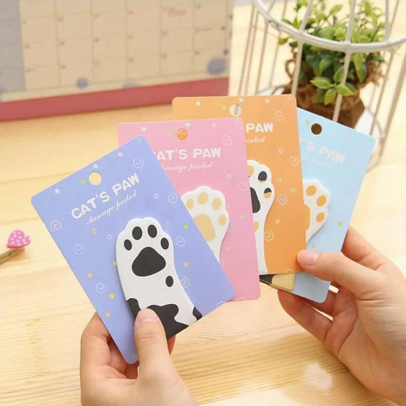 

Japanese Self-Adhesive Memo Pad Sticky Note Color Cat Claw Animal Note Office Stationery And School Supplies 1PCS / 30 Pages