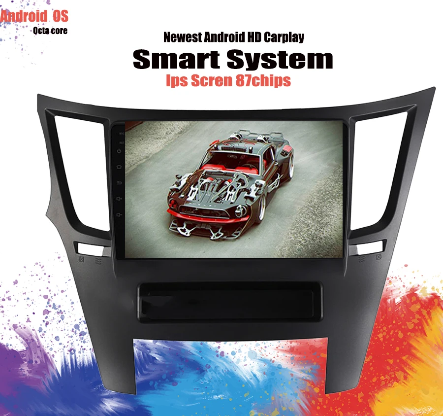  Android 10.0 Car GPS Nav Auto Radio DVD Player Head Unit For Subaru Legacy Outback 2009-2014 Dark C