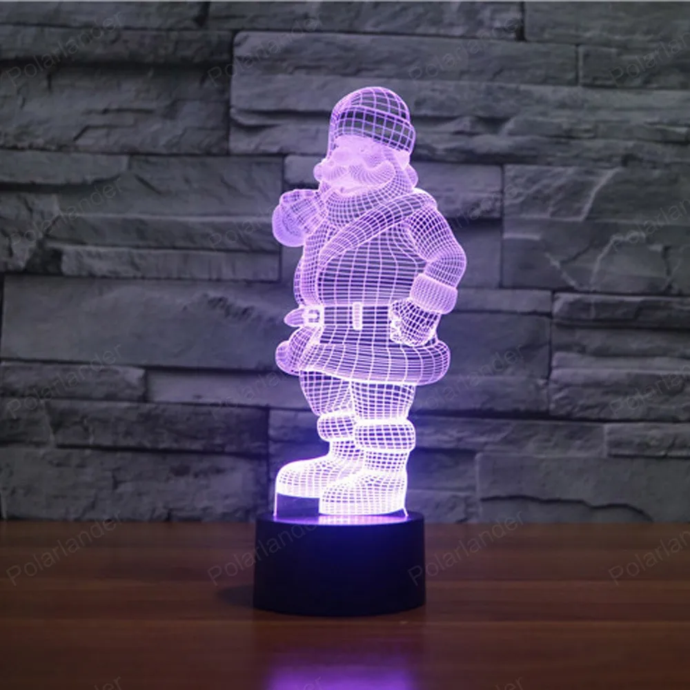 Сенсорный светодиодный светильник сенсорный светодиодный визуальные фары 3D огни Санта Клаус светильники 7 видов цветов Изменение