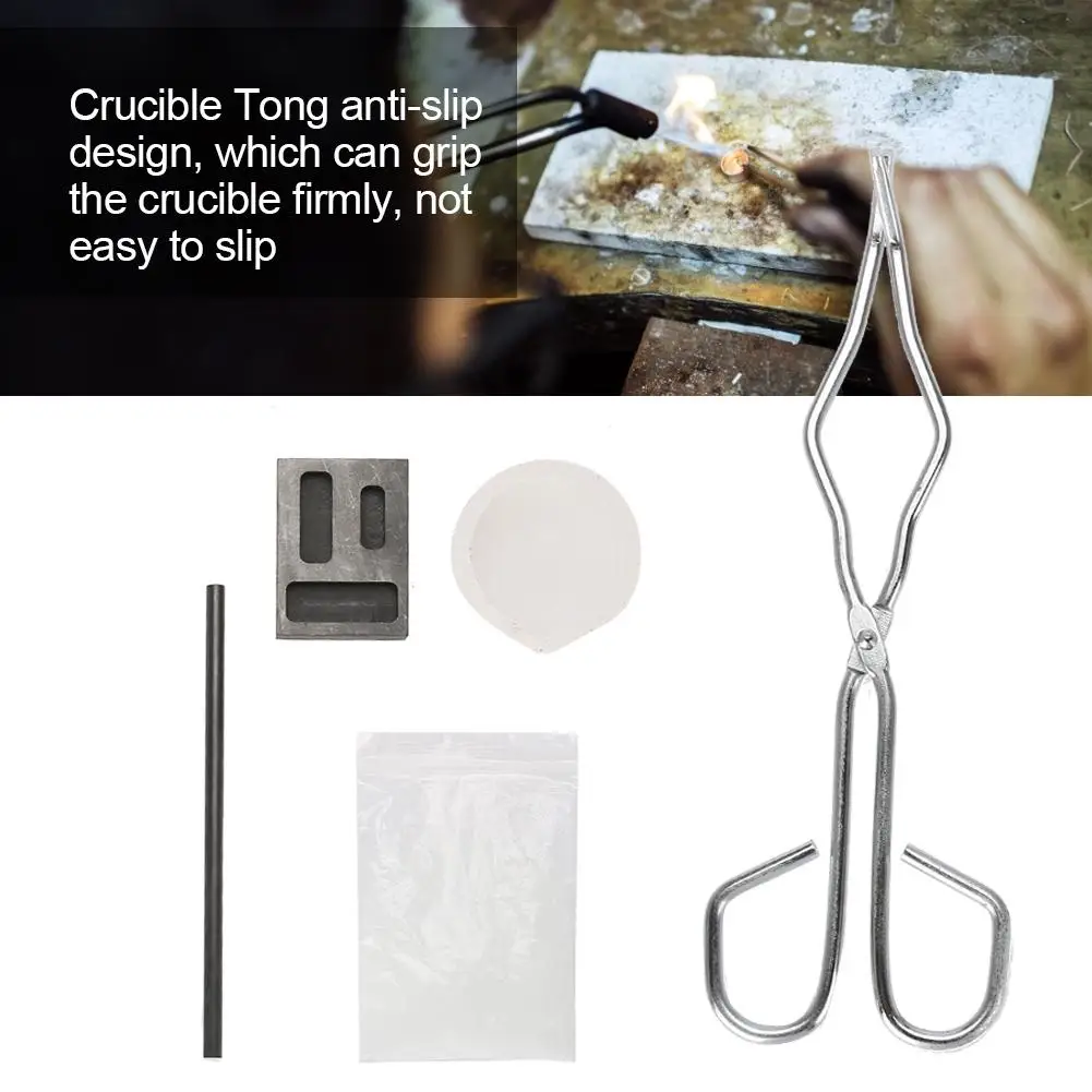 

Melting Kit Silica Crucible Graphite Rod Graphite Ingot Mold 30g Borax 25cm Crucible Tong jewelry tools for Jeweler Jewelry Tool