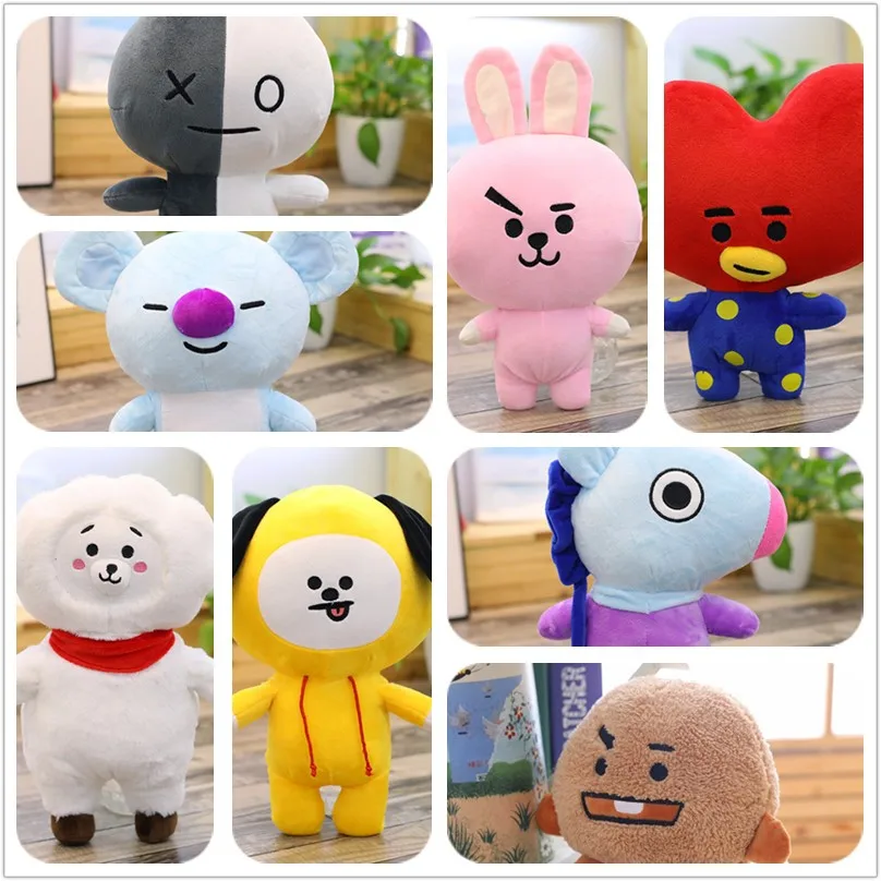 

kpop doll plush toy jungkook RJ SHOOKY TATA CHIMMY COOKY MANG Suga pillow 25/35/45cm fans gift