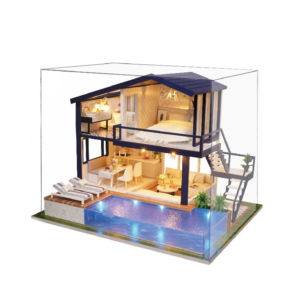 

1pc DIY House Handmade Creative Exquisite Assembly Mini House Miniature Model Gift for Lovers Family Friends