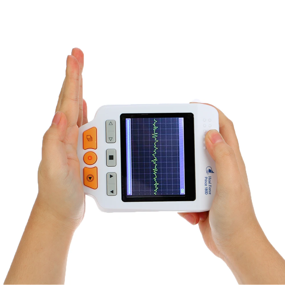 

Heal Force Prince 180D Easy ECG Monitor Monitoring Machine Handheld LCD Heart Health Monitor USB Continuous Measuring Function