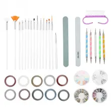 Профессиональный набор кистей для дизайна ногтей, рисование линий, ручка, стразы, лак, инструменты для маникюра, аксессуары для ногтей