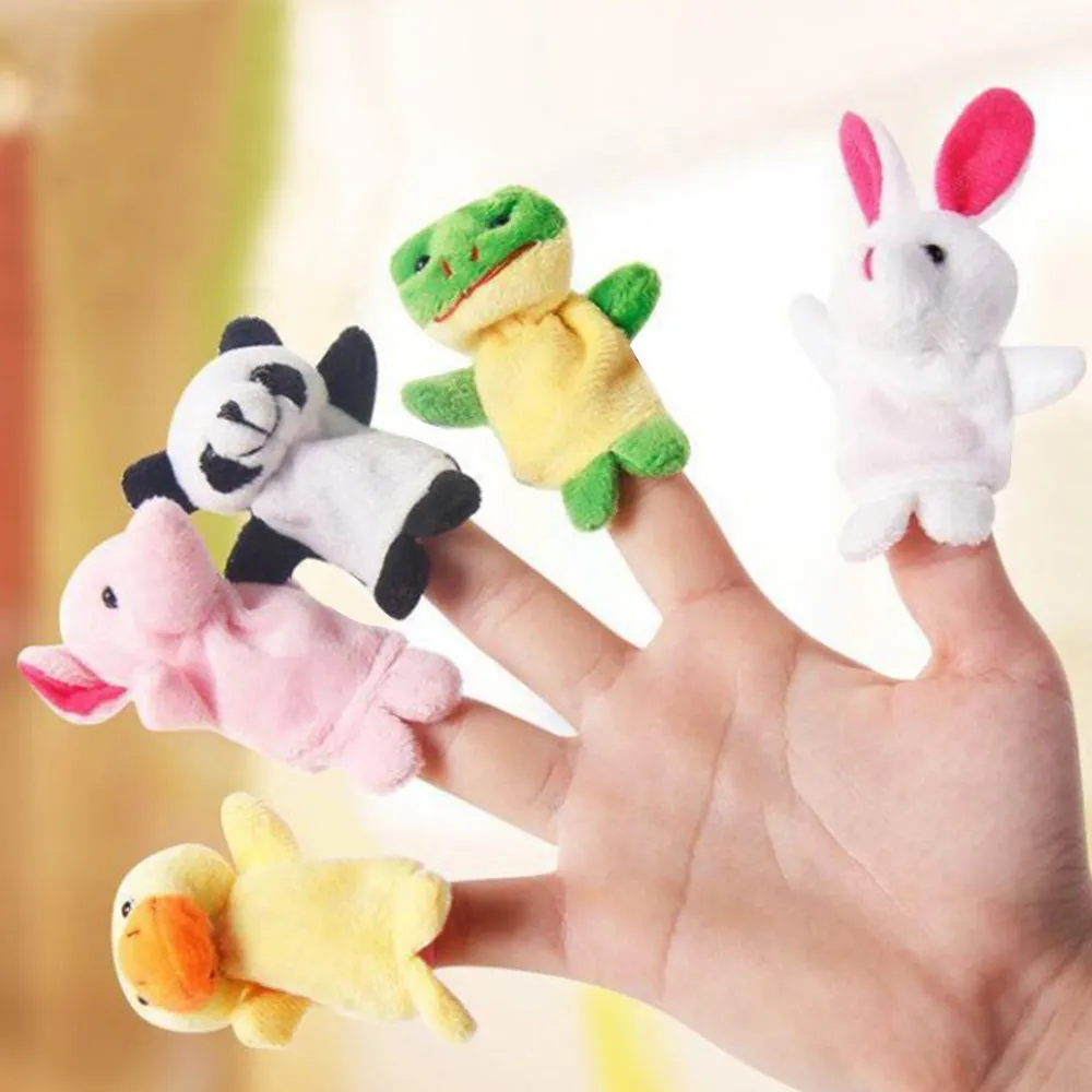 10 шт. семья палец куклы ткань кукла детские развивающие ручной мультфильм животных игрушка