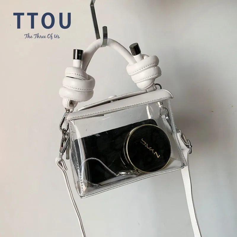 

TTOU 2019 Women Transparent Shoulder Bag Clear PVC Jelly High capacity Bag Handbag Chain Crossbody Bags Female Lady Sac
