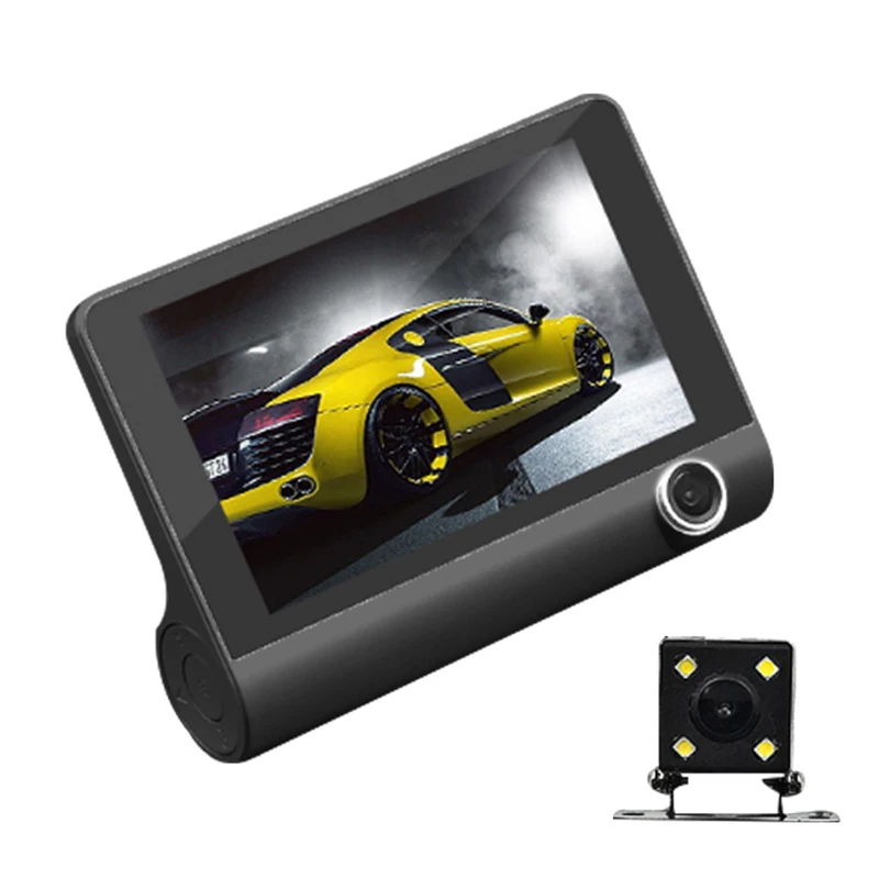 Zeepin DVR 3 камеры 4 дюймовый HD экран шокирующий тест монитор для парковки в реальном