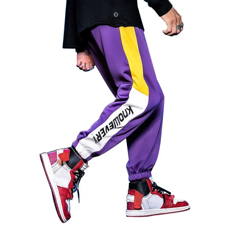 Новое поступление Осенние новые мужские хип-хоп тренировочные брюки фитнес-Джоггеры мужские высокие уличные хип-длинные брюки шаровары