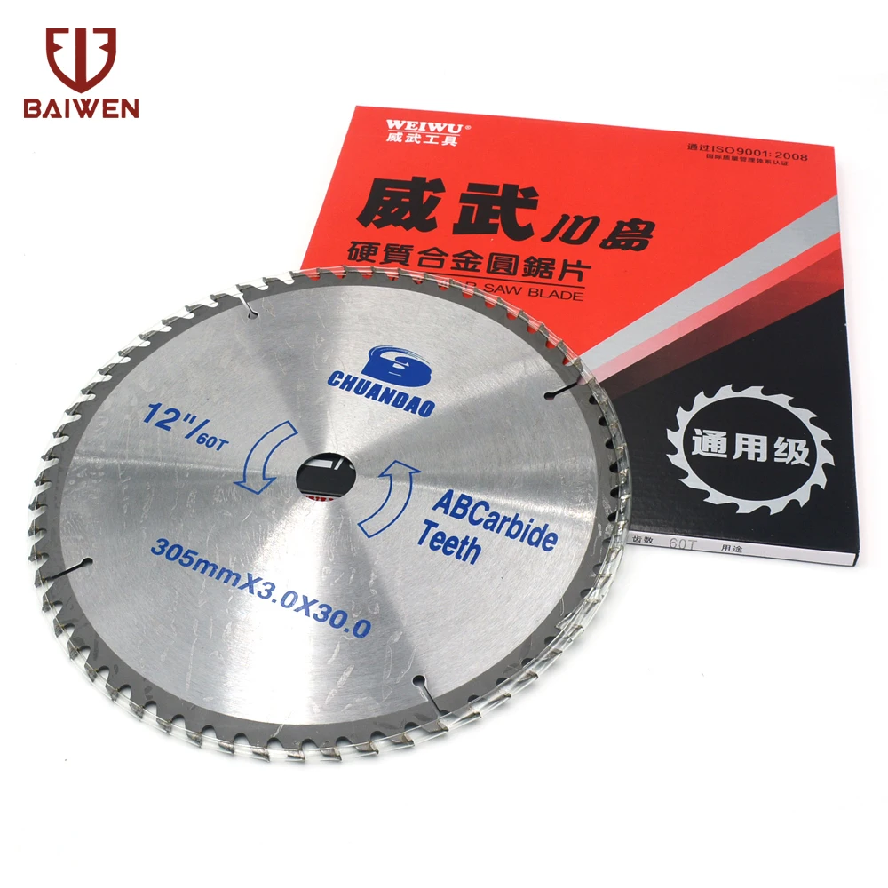 

12" 60T Circular Saw Blade Wheel Cutting Disc For Woodworking Rotary Tool