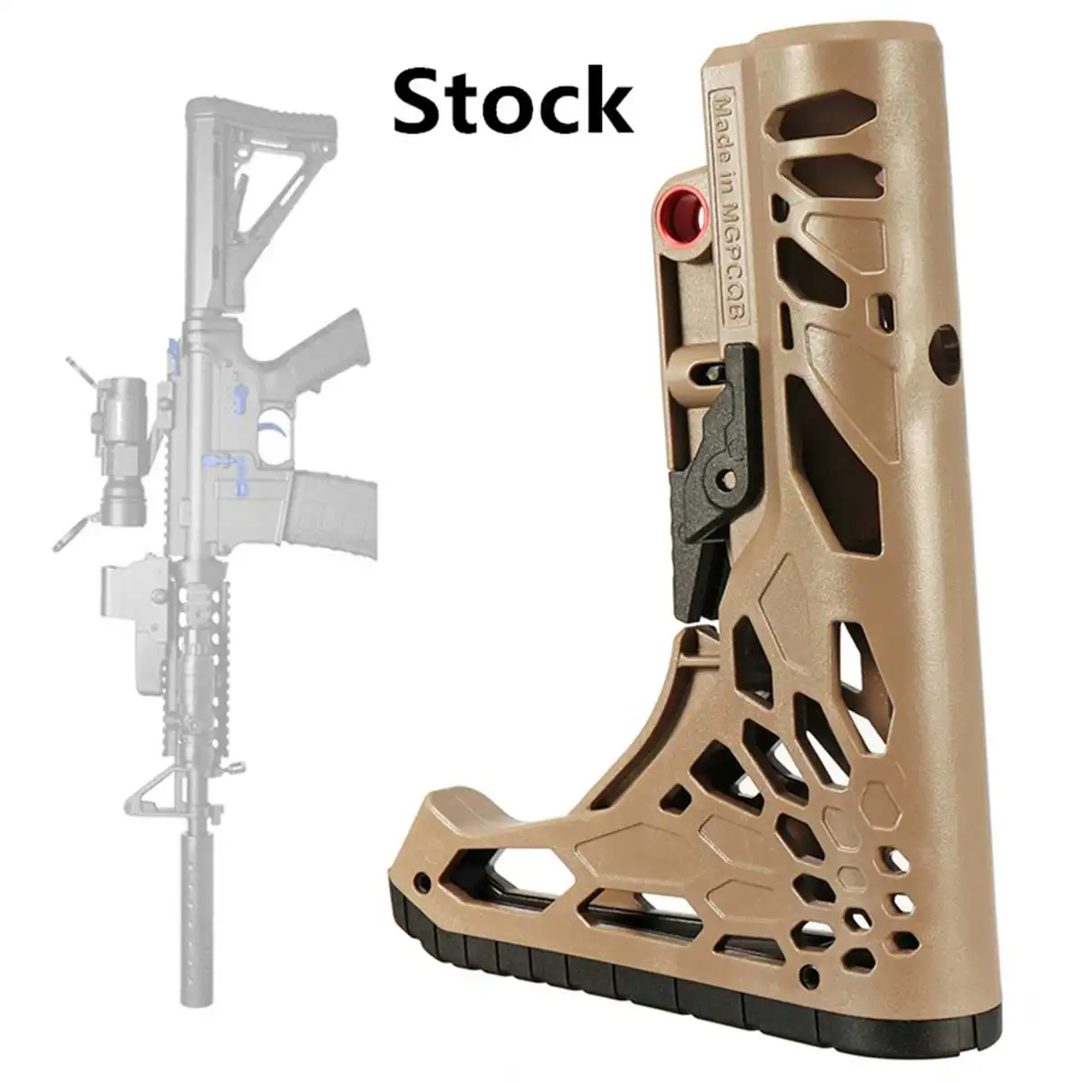 Brown Upgrade Nylon Stock for JinMing Gen8 M4A1 Scar V2 M4 Gel Ball Toy Guns