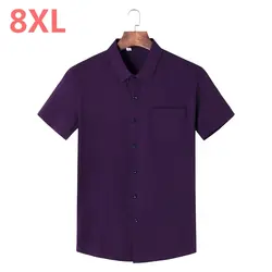 2019 Новый 8XL 6XL 5XL Новый Для мужчин рубашка люксовый бренд Мужская, с коротким рукавом рубашка с длинным рукавом отложной воротник кардиган