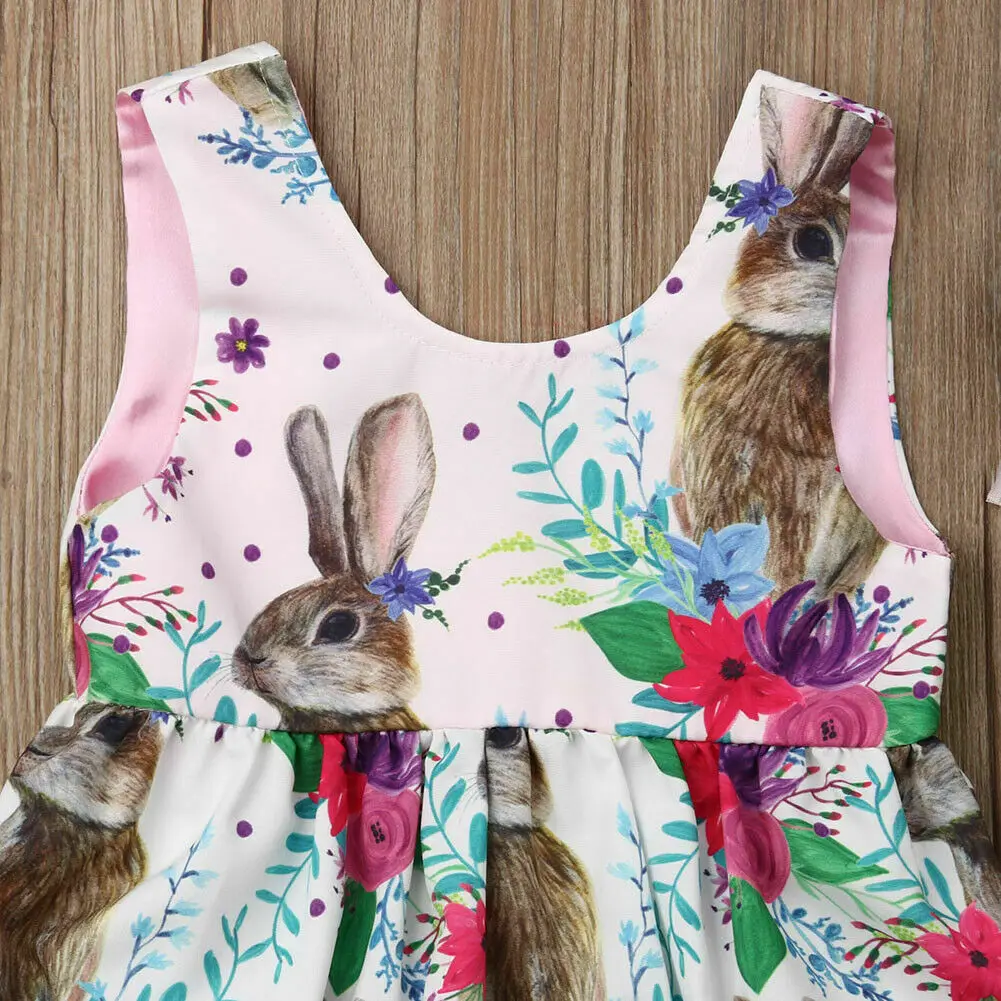 Easter Rabbit Newborn Baby Girl Romper Jumpsuit+Hat Outfits Clothes Sleeveless Cute Baby Girl Clothes