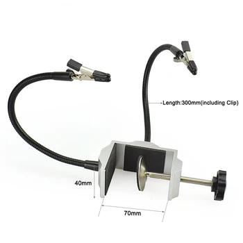 

New Bench Vise Aluminum Table Clamp Soldering Iron Holder Soldering Station PCB Fixture Helping Hands with 2 Flexible Arms