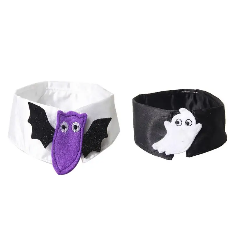 

Cute Pet Collar Bow Tie Solid Color Halloween Pet Supplies Dog Decorations Trick Or Treats Fake Cat Accessories Bat Elf Collar