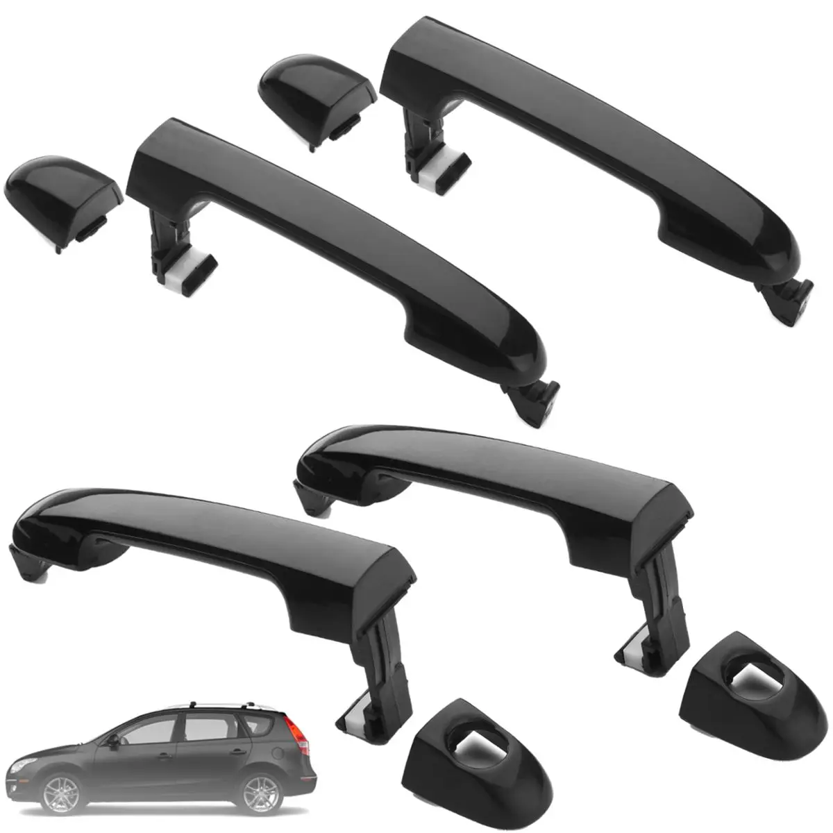 4 комплекта черные чехлы на ручки передней и задней двери для Hyundai Elantra 2007 2008 2009 2010