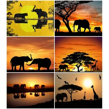 

EverShine Diamond Embroidery Full Display Elephant Picture Of Rhinestones Diamond Painting Full Square/round Cartoon Wall Decor