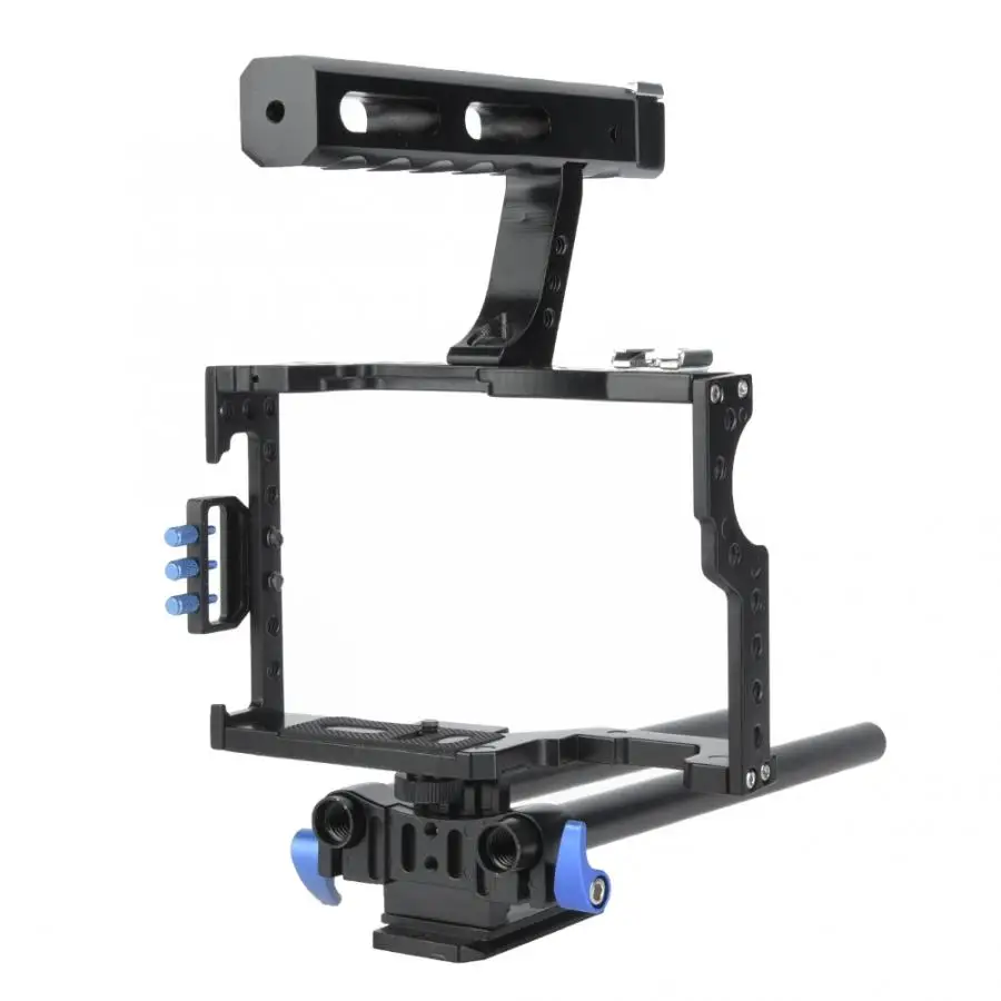 

Portable Aluminum Camera Cage Rig Stabilizer Top Handle Grip Accessory for DSLR Camera DV for Sony A6300, NEX6/7, A7S, A7R, GH4