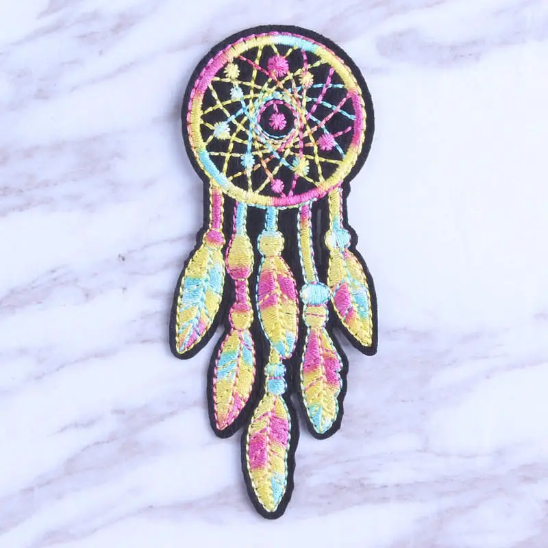 

Polyester Iron On Patch Clothing DIY Appliques (With Glue Back) Crafts Multicolor Dream Catcher 10.1cm(4") x 4.4cm(1 6/8")20 PCs