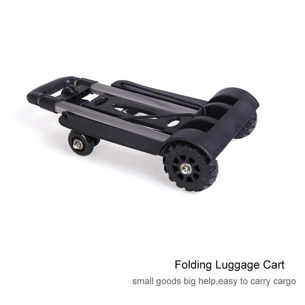 

Aluminum Alloy Car Folding Luggage Cart Portable Travel Trailer Household Luggage Cart Shopping Trolley Shopping Travelling e