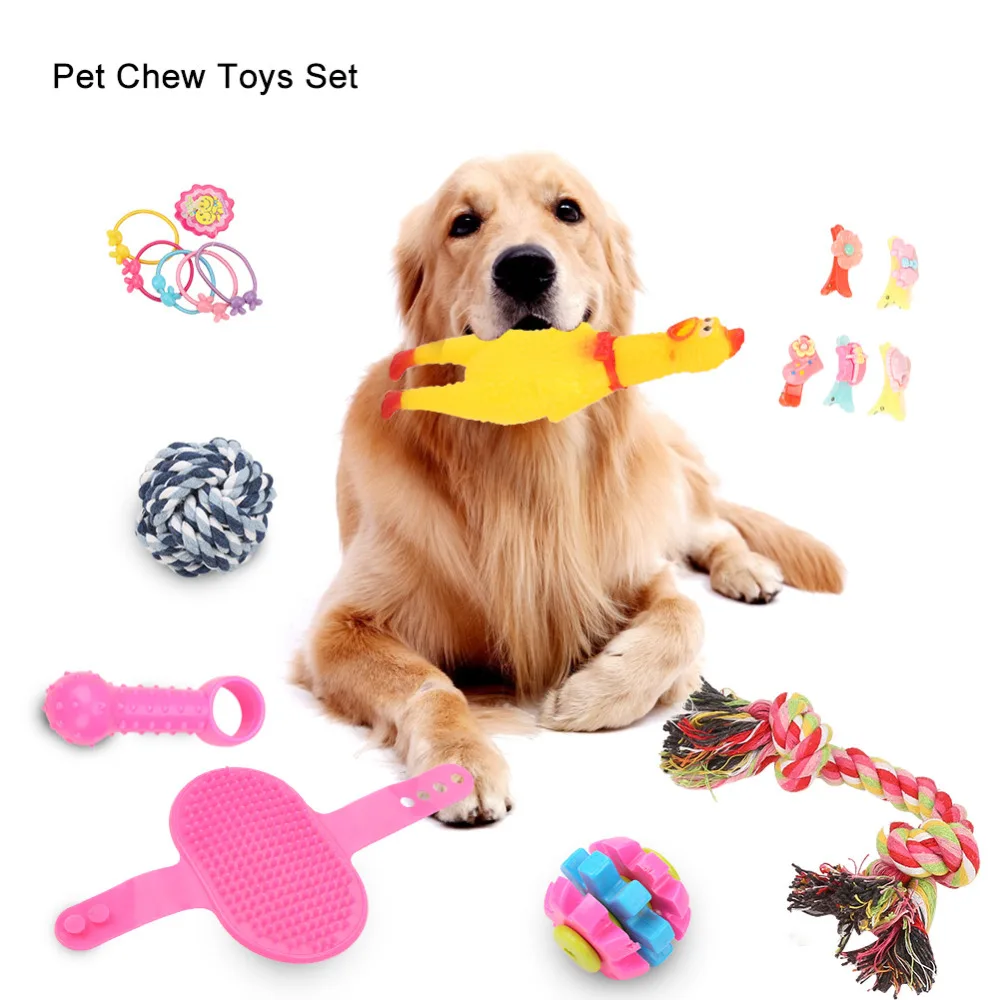 New 18PCS/Set Pet Dog Chew Toys Flying Discs Puppy Chew Tug Toy Small