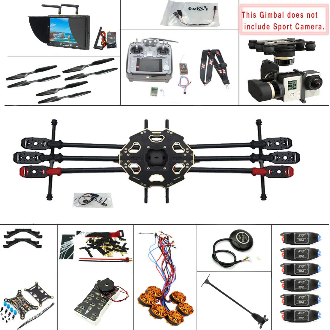  F07807-H JMT DIY 24G 10CH PX4 GPS 58G FPV 680PRO RC Hexacopter Unmontiert Full Kit ARF Keine Batter