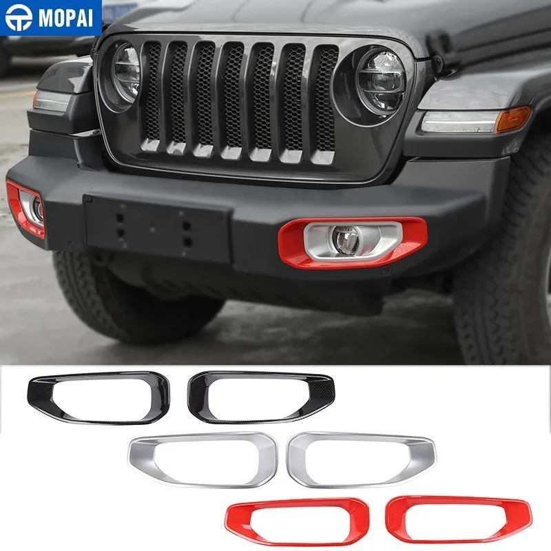 

MOPAI Car Stickers for Jeep Wrangler 2018 Up ABS Car Front Fog Light Lamp Decoration Cover for Jeep Wrangler JL Car Accessories