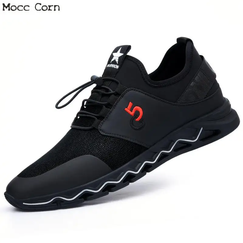 

Autumn Men Genuine Leather Sneakers Trainer Breathable Tenis Hombre Casual Shoes Fashion Sneakers Male Tennis Black Trainers