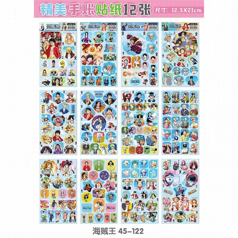 

120 sheets/lot Anime ONE PIECE Sticker TOY magic 3d wall stickers for kids rooms