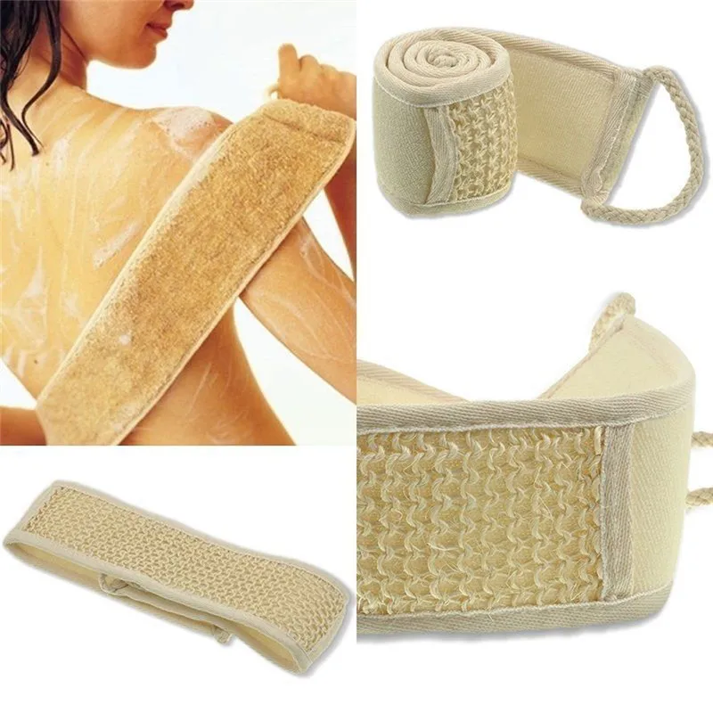 

Unisex 70cm X 8cm Soft Exfoliating Loofah Natural Body Back Brush Strap Bath Shower Massage Spa Scrubber Sponge Skin body 27