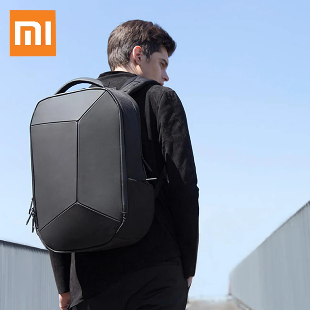 

Xiaomi Trendy Geometric Splicing Reflective Water-Resistant Backpack Soft PU Waterproof Large Capacity Unisex Outdoor Bags