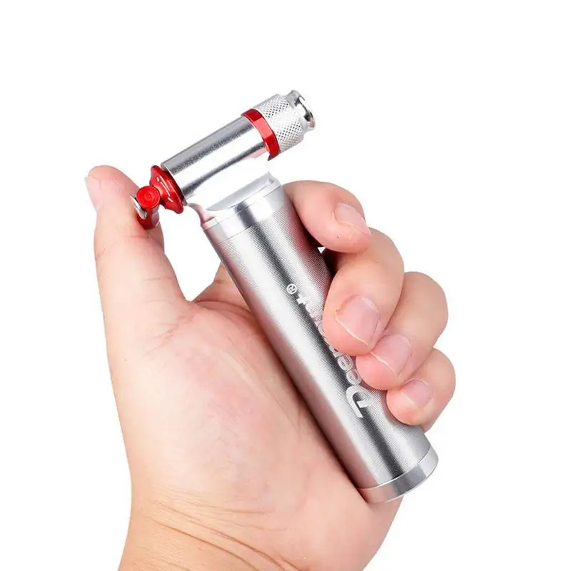 

Portable Bicycle Tire Pump Aluminum Alloy Threadless CO2 Emergency Ball Inflatable Tube Mini Pump For US French Nozzle