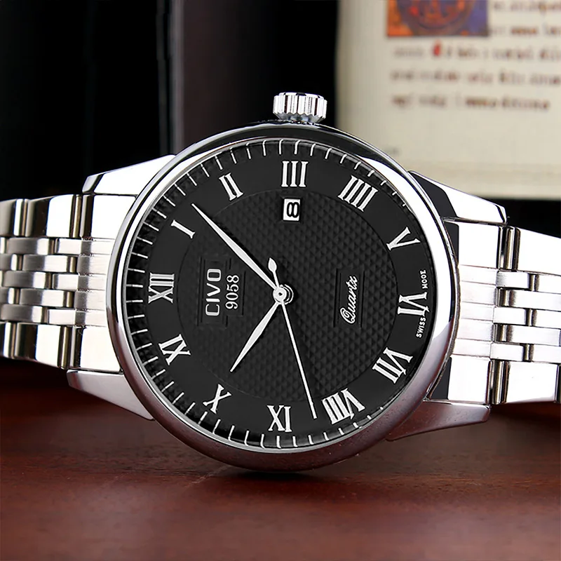 

CIVO Fashion Casual Mens Watches Top Brand Luxury Quartz Watch Reloj Hombre 2019 Wterproof Date Business Clock Male Wrist Watch