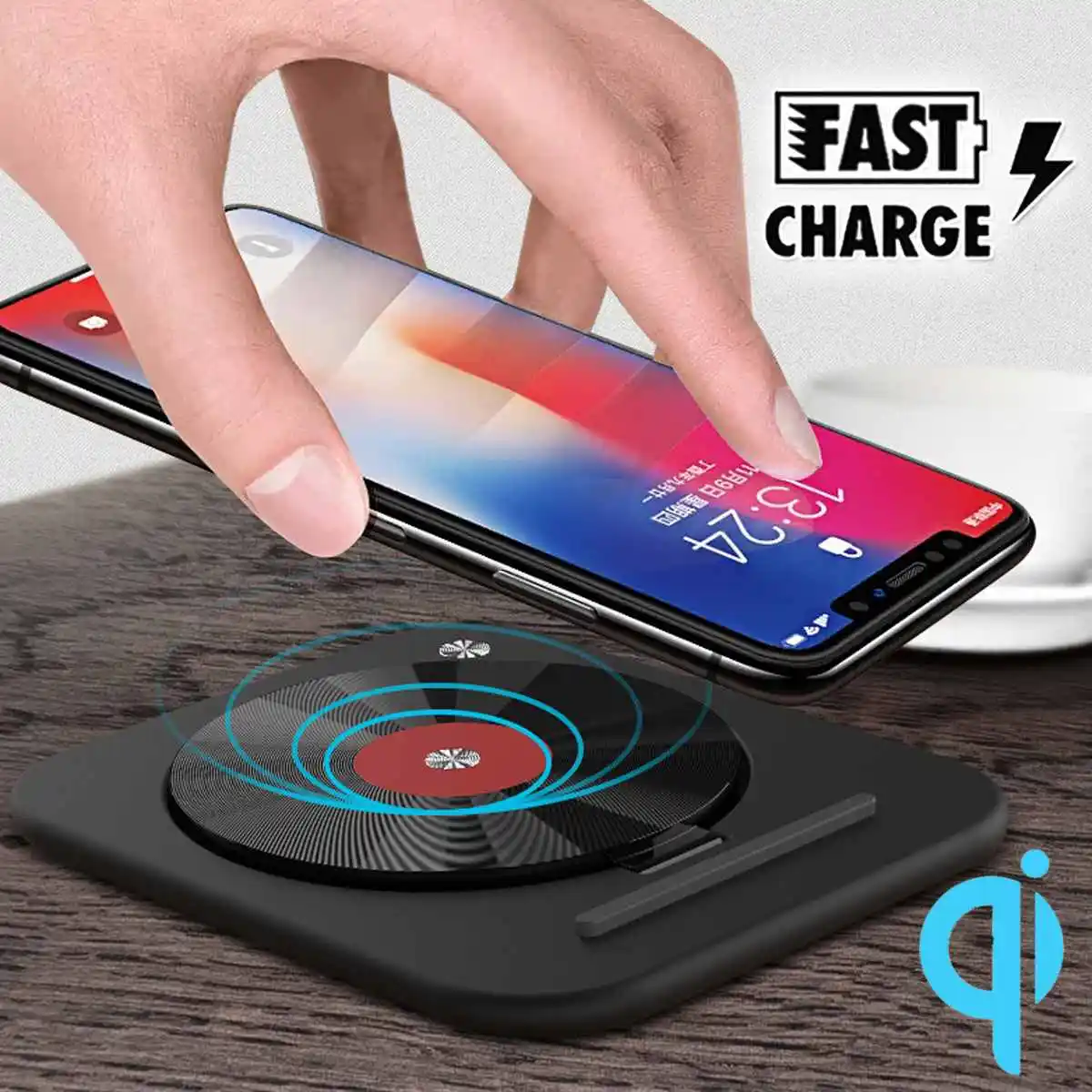 LEORY 7.5/10W Qi Wireless Charger Mat for iPhone X 8 Plus Car Use