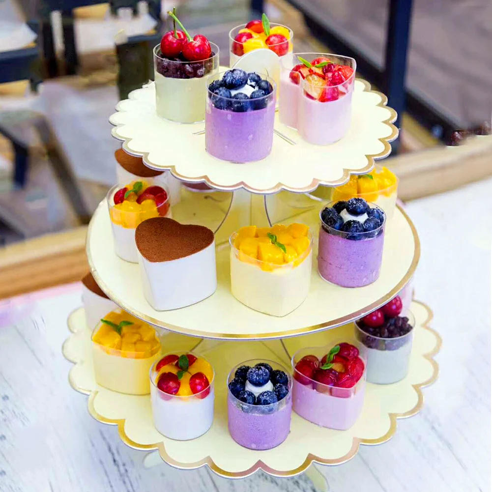 Paper Foldable Birthday Disposable Dessert Holder Cake Stand Party