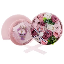 Круглая подарочная коробка с двойным окном, рождественский подарок, мыло, цветок, День Святого Валентина, подарок на день матери, подарок на день рождения, креативная подходящая карта