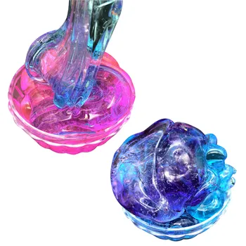 

Kids 60ml DIY Fluffy Gradient Color Crystal Mud Clear Slime Plasticine Clay Creativity Imagination Education Toy