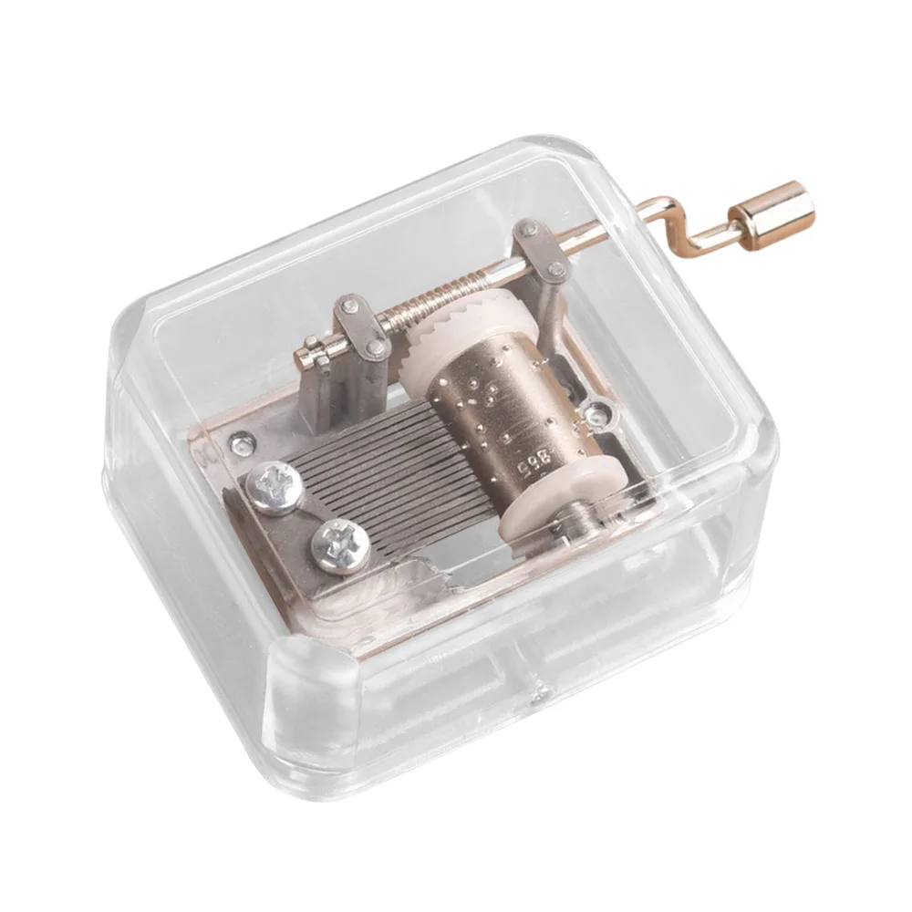 

Mini Hand Crank Music Box Mini Movement DIY Rectangle Music Box Metal Music Box Decorative Gift Collectibles